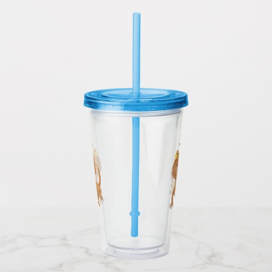 かわいいハッピーヒゲのドラゴントカゲ漫画 アクリルタンブラー (右)