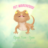 かわいいハッピーヒゲのドラゴントカゲ漫画 ウィンドウサイン (シート3)