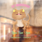 かわいいハッピーヒゲのドラゴントカゲ漫画 ウィンドウサイン (シート2)