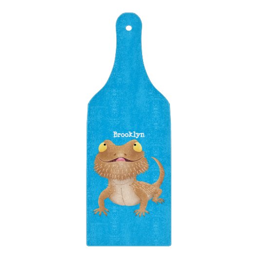 かわいいハッピーヒゲのドラゴントカゲ漫画 カッティングボード (正面)