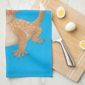 かわいいハッピーヒゲのドラゴントカゲ漫画 キッチンタオル (四つ折り)