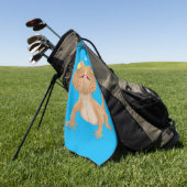 かわいいハッピーヒゲのドラゴントカゲ漫画 ゴルフタオル (グリーン)