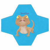 かわいいハッピーヒゲのドラゴントカゲ漫画 サッカーボール (フラット)