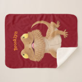 かわいいハッピーヒゲのドラゴントカゲ漫画 シェルパブランケット (正面(横))