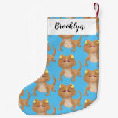 かわいいハッピーヒゲのドラゴントカゲ漫画 スモールクリスマスストッキング (裏面)