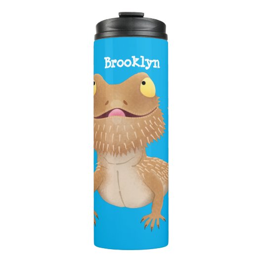 かわいいハッピーヒゲのドラゴントカゲ漫画 タンブラー (正面)