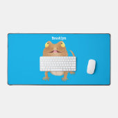 かわいいハッピーヒゲのドラゴントカゲ漫画 デスクマット (キーボード&マウス)