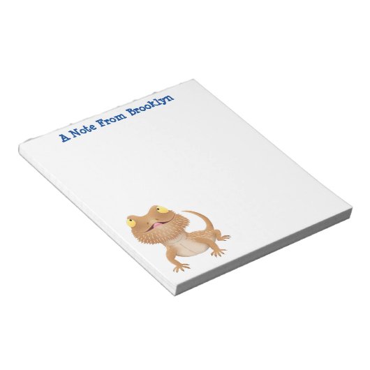 かわいいハッピーヒゲのドラゴントカゲ漫画 ノートパッド (アングル)