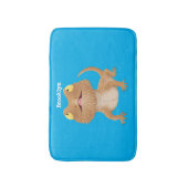 かわいいハッピーヒゲのドラゴントカゲ漫画 バスマット (正面縦)