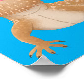 かわいいハッピーヒゲのドラゴントカゲ漫画 ポスター (角)