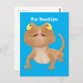 かわいいハッピーヒゲのドラゴントカゲ漫画 ポストカード (正面/裏面)