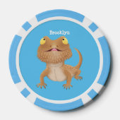 かわいいハッピーヒゲのドラゴントカゲ漫画 ポーカーチップ (裏面)