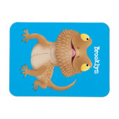 かわいいハッピーヒゲのドラゴントカゲ漫画 マグネット (横)