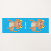 かわいいハッピーヒゲのドラゴントカゲ漫画 ヨガマット (裏面(横))