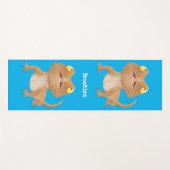 かわいいハッピーヒゲのドラゴントカゲ漫画 ヨガマット (正面(横))