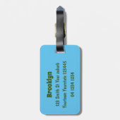 かわいいハッピーヒゲのドラゴントカゲ漫画 ラゲッジタグ (裏面縦)