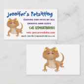 かわいいハッピーヒゲのドラゴントカゲ漫画 名刺 (正面/裏面)