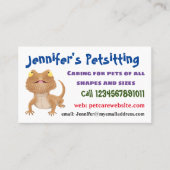 かわいいハッピーヒゲのドラゴントカゲ漫画 名刺 (正面)