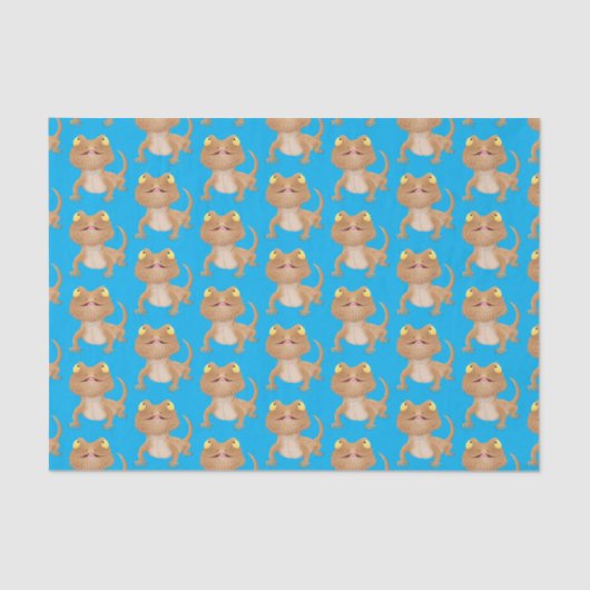 かわいいハッピーヒゲのドラゴントカゲ漫画 薄葉紙 (正面)