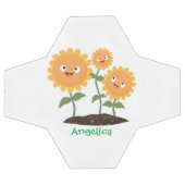 かわいいハッピーヒマワリ笑い漫画イラストレーション サッカーボール (フラット)