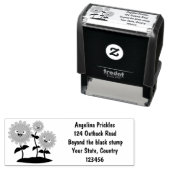 かわいいハッピーヒマワリ笑い漫画イラストレーション セルフインキングスタンプ (インサイチュ)