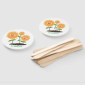 かわいいハッピーヒマワリ笑い漫画イラストレーション ハンドファン (組立なし)