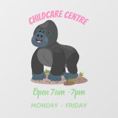 かわいいハッピービッグゴリラ漫画イラストレーション ウィンドウサイン (シート)