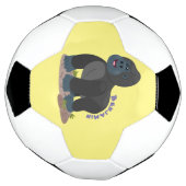 かわいいハッピービッグゴリラ漫画イラストレーション サッカーボール (回転)