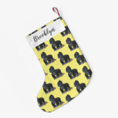 かわいいハッピービッグゴリラ漫画イラストレーション スモールクリスマスストッキング (裏面 (吊り時))