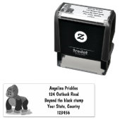 かわいいハッピービッグゴリラ漫画イラストレーション セルフインキングスタンプ (インサイチュ)