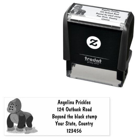 かわいいハッピービッグゴリラ漫画イラストレーション セルフインキングスタンプ (インサイチュ)