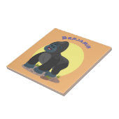 かわいいハッピービッグゴリラ漫画イラストレーション タイル (側面)