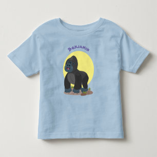 かわいいハッピービッグゴリラ漫画イラストレーション トドラーTシャツ