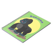 かわいいハッピービッグゴリラ漫画イラストレーション ノートブック (左側)