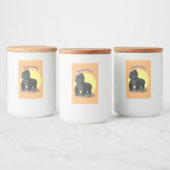 かわいいハッピービッグゴリラ漫画イラストレーション フードラベル (ボトル)