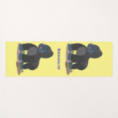 かわいいハッピービッグゴリラ漫画イラストレーション ヨガマット (正面(横))