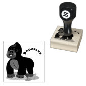 かわいいハッピービッグゴリラ漫画イラストレーション ラバースタンプ (押印)