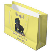 かわいいハッピービッグゴリラ漫画イラストレーション ラージペーパーバッグ (正面アングル)