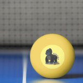 かわいいハッピービッグゴリラ漫画イラストレーション 卓球ボール (ネット)