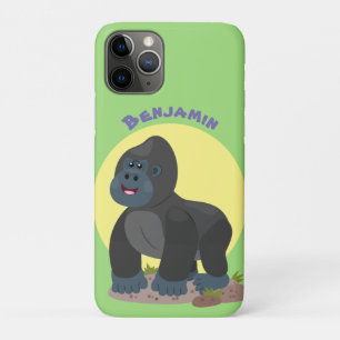 かわいいハッピービッグゴリラ漫画イラストレーション iPhone 11 PROケース