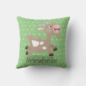 かわいいハッピービリーヤギ漫画イラストレーション クッション (裏面)