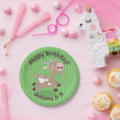 かわいいハッピービリーヤギ漫画イラストレーション ペーパープレート (パーティー)