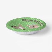 かわいいハッピービリーヤギ漫画イラストレーション ペーパーボウル (傾斜あり)