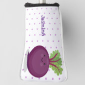 かわいいハッピービーツルートキッチンアニメイラストレーション ゴルフヘッドカバー (回転90)