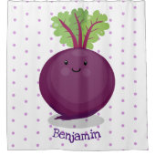 かわいいハッピービーツルートキッチンアニメイラストレーション シャワーカーテン (正面)