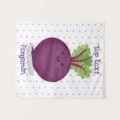 かわいいハッピービーツルートキッチンアニメイラストレーション タペストリー (正面(横))