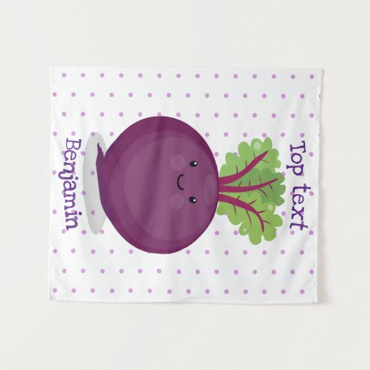 かわいいハッピービーツルートキッチンアニメイラストレーション タペストリー (正面(横))