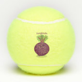 かわいいハッピービーツルートキッチンアニメイラストレーション テニスボール (裏面)