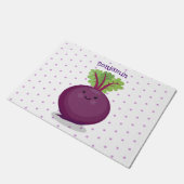 かわいいハッピービーツルートキッチンアニメイラストレーション ドアマット (アングル)