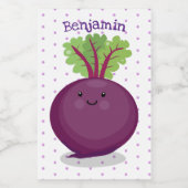 かわいいハッピービーツルートキッチンアニメイラストレーション フードラベル (シングルラベル)